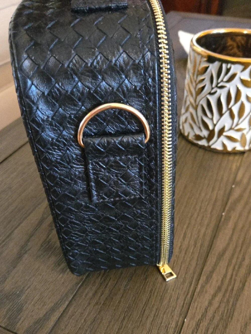 Women's Travel Make-Up Case with Gold Zippers and Mirror, NWOT